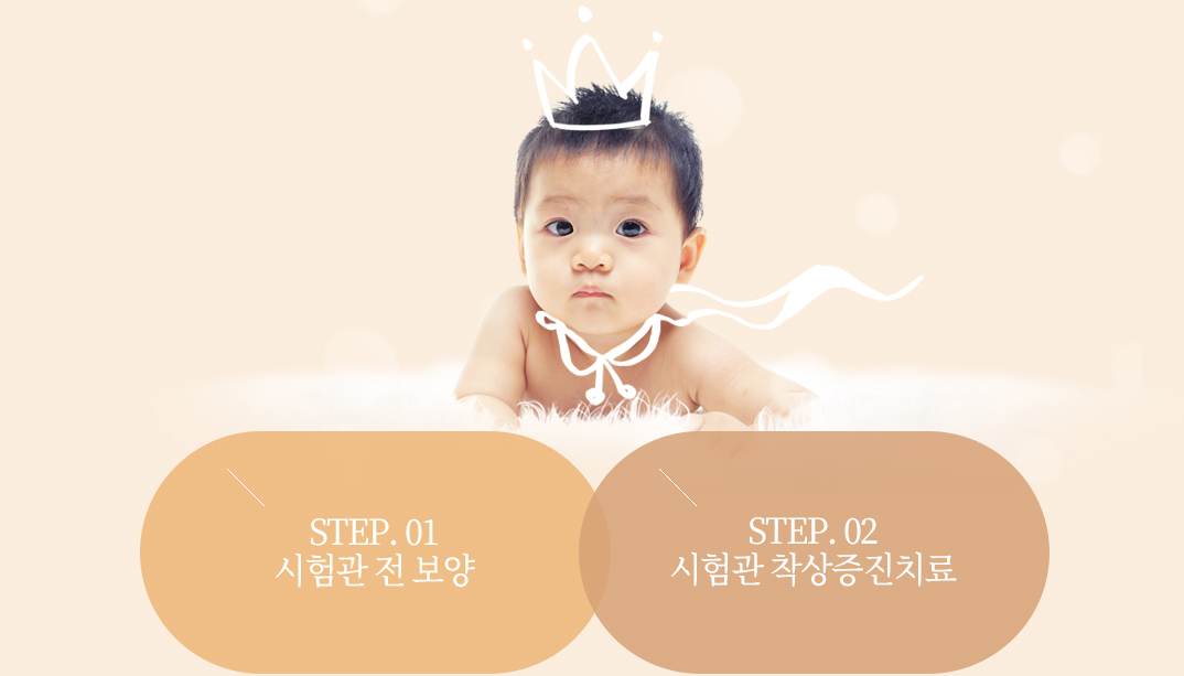시험관 시술 단계별 한방치료 병행 설명 — 과배란 유도 시침·뜸 병행, 착상 유도, 유산방지치료 단계 도식